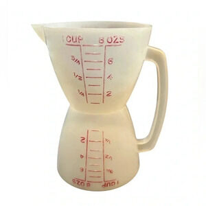 Tupperware Wet Dry 8 oz Double Measuring Cup 860 Red Letter Double Side Vintage